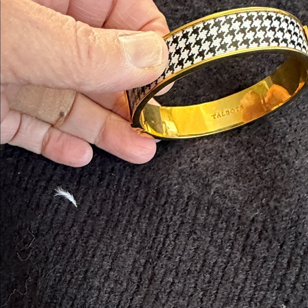 Talbots Black and White Houndstooth Bracelet